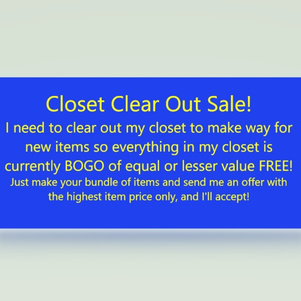 Closet Clear Out Sale